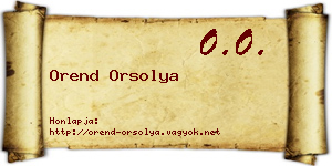 Orend Orsolya névjegykártya